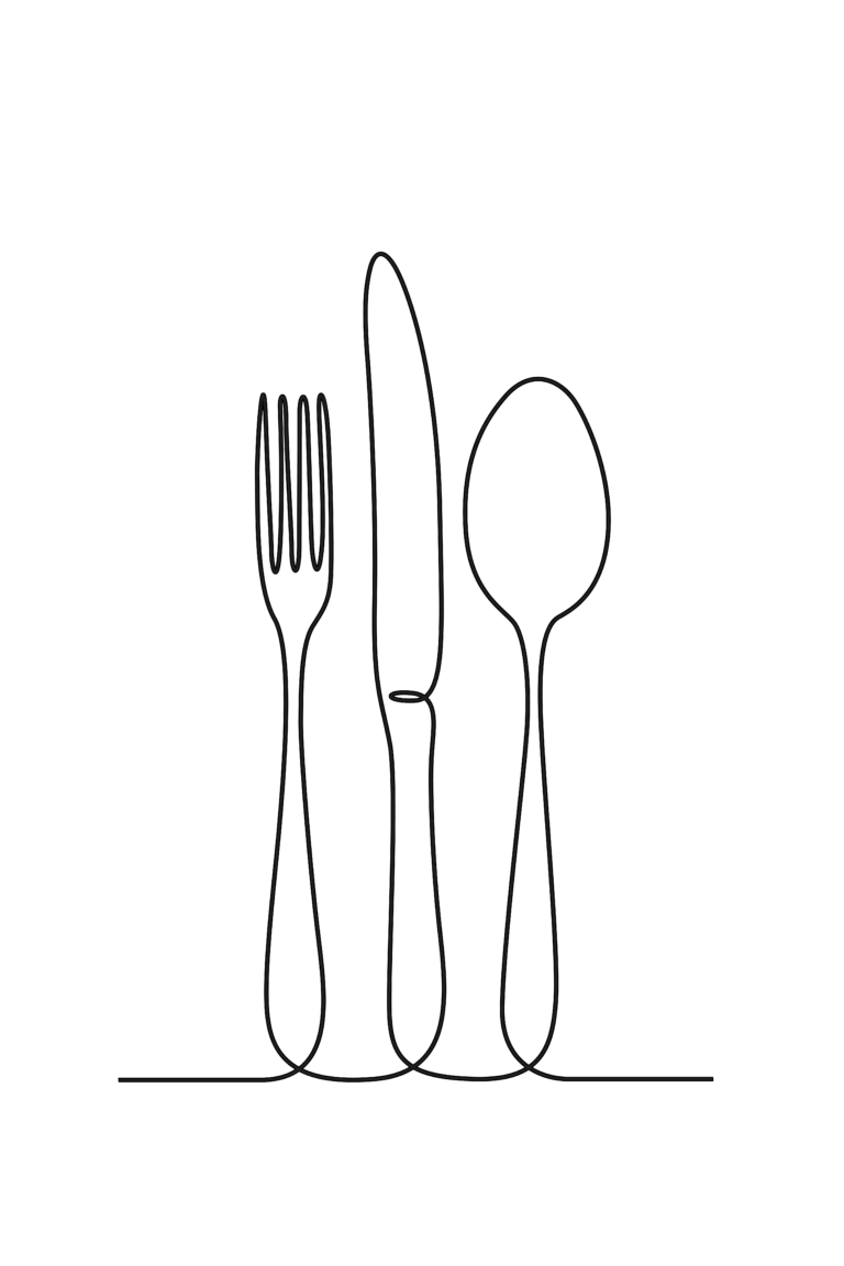 Bild von Besteck in Lineart-Stil